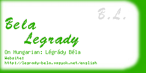bela legrady business card